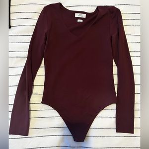 Aritzia Contour Fixture Bodysuit Maroon